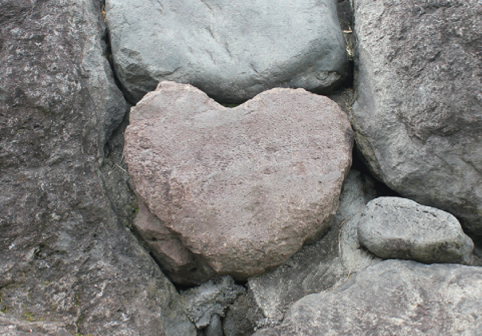 Heart-shaped “Inome-ishi” stone, a symbol ofprotection fromevil spirits